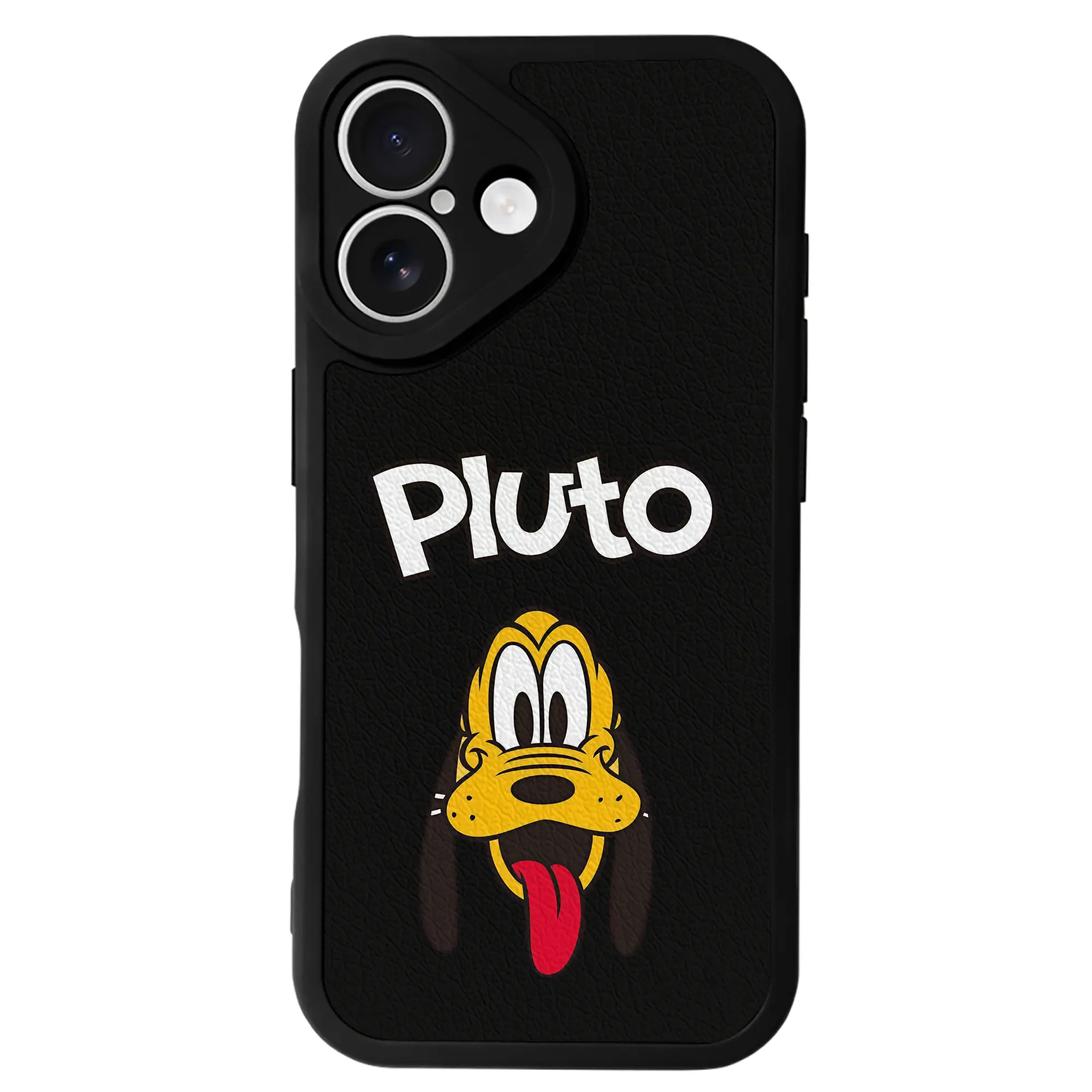 ミッキーマウス（Mickey Mouse） グッズ プルート（Pluto） - IPhone 16シリーズ対応 ・ シリコンスマホケース ・ レザー調 ・ 高精度フィット ・ 耐衝撃 ・ ワイヤレス充電対応 ・ 精密カット
